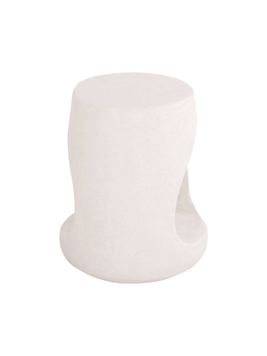 Living Room Stool Made of Polypropylene Ecru Color 38x38x47cm