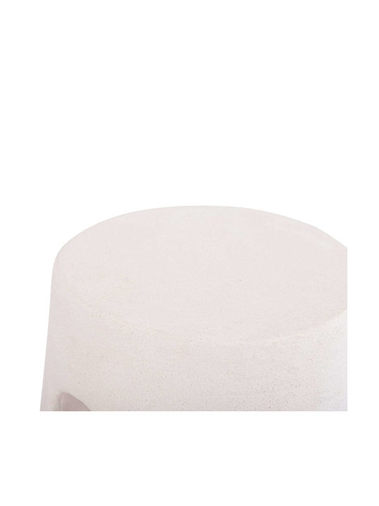 Living Room Stool Made of Polypropylene Ecru Color 38x38x47cm