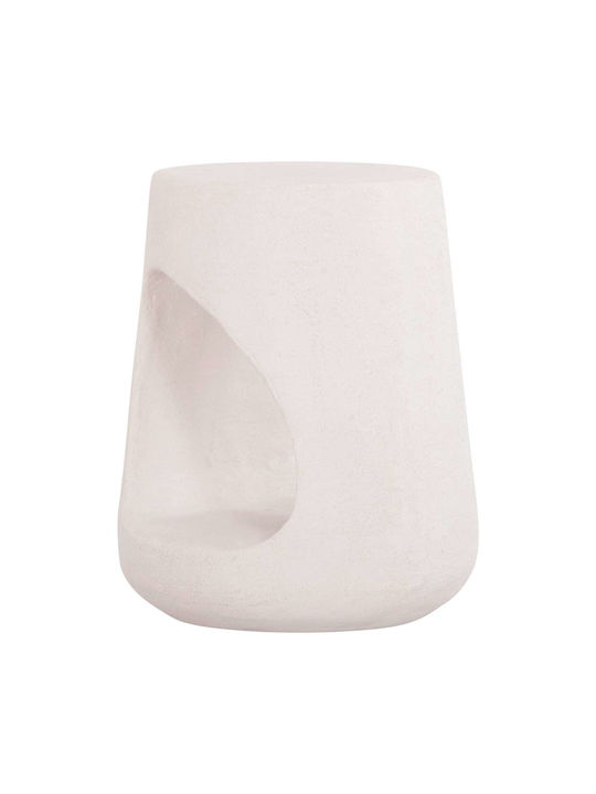 Living Room Stool Made of Polypropylene Ecru Color 38x38x47cm