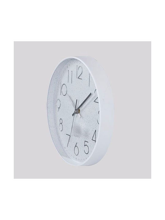 Wall Clock Plastic White 30x4.2cm