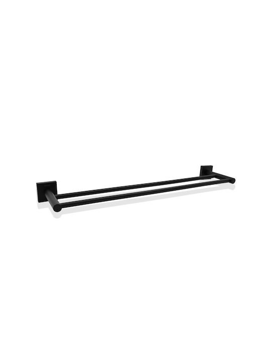 Conset Double Wall-Mounted Bathroom Rail with Screws Black