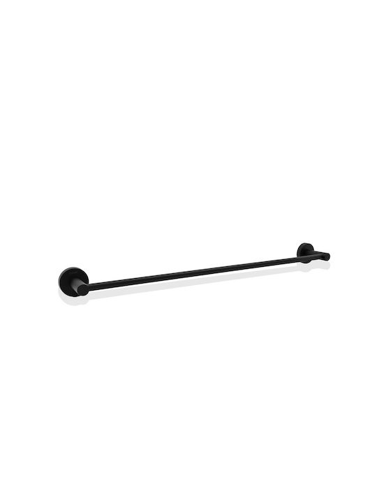 Conset Single Wall-Mounted Bathroom Rail with Screws Black