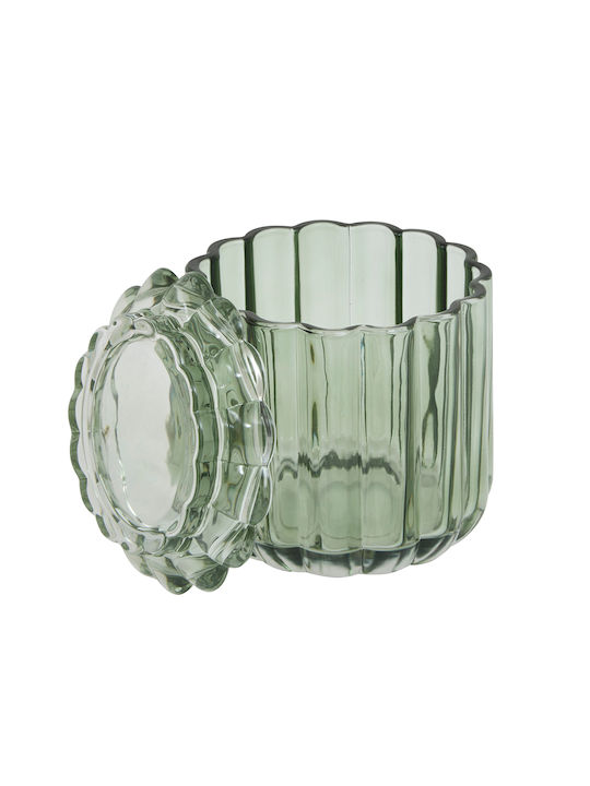 Vază Din Bumbac Din Sticlă Verde Φ10,8x11,4cm
