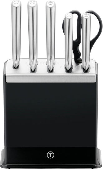 Tefal Ever Sharp Messer Set mit Sockel aus Rostfreiem Stahl 6 Stück