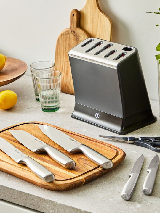 Tefal Ever Sharp Messer Set mit Sockel aus Rostfreiem Stahl 6 Stück