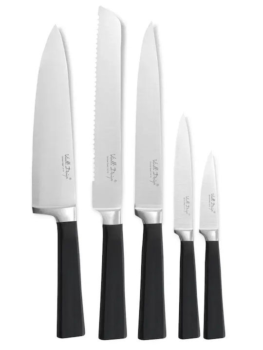 Vialli Design Fino Knife Set with Base Stainless Steel 5 Pieces
