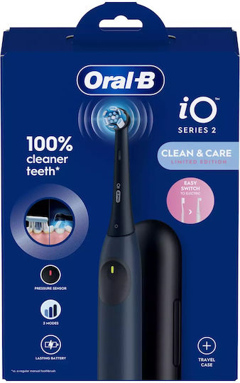 Oral-B Io Series 2 Electric Toothbrush with Pressure Sensor and Travel Case Blue