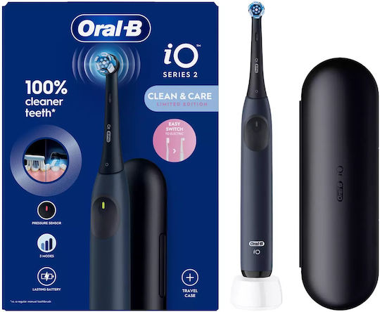 Oral-B Io Series 2 Electric Toothbrush with Pressure Sensor and Travel Case Blue