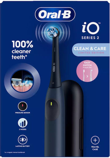 Oral-B Io Series 2 Electric Toothbrush with Pressure Sensor and Travel Case Blue