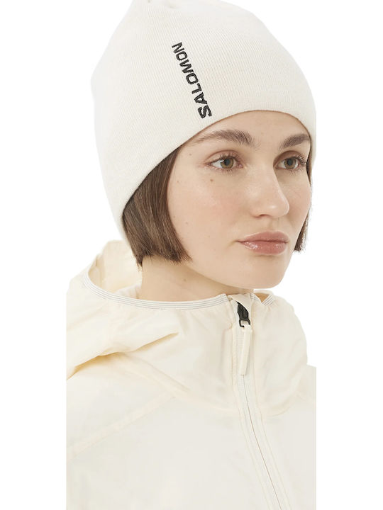 Beanie Unisex Σκούφος Πλεκτός σε Λευκό χρώμα