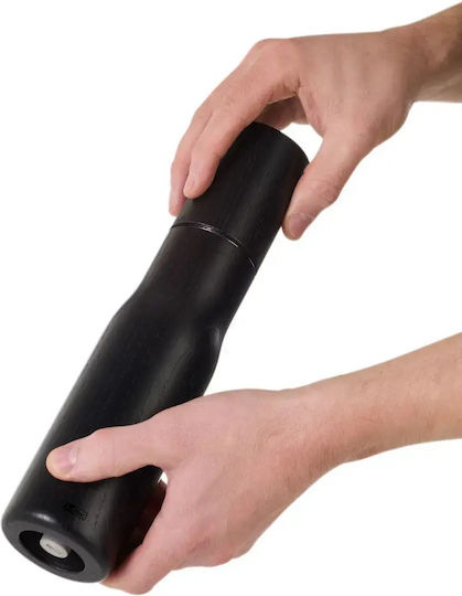 Ad Hoc Râșniță Manuală de Sare din Lemn în Culoare Neagră 27cm