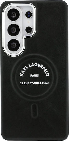 Karl Lagerfeld Rückseitencover aus Silikon Kunststoff Leder Schwarz für Galaxy S26 Ultra