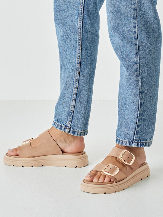 Leather Women's Anatomic Sandals Beige