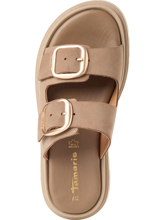 Leather Women's Anatomic Sandals Beige
