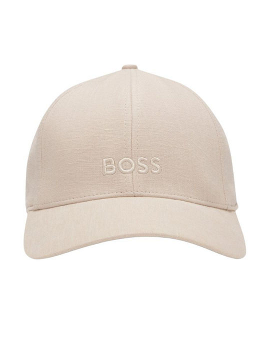 Boss Șapcă Din In Logo Brodat Bej