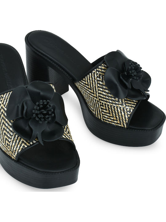 Mules With High Heel In Black Colour