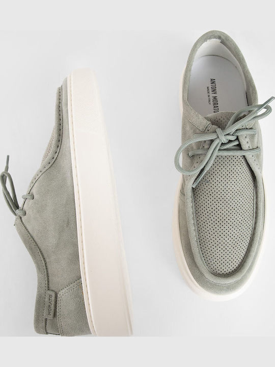 Suede Men's Loafers In Green Colour