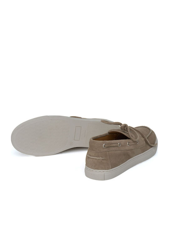 Suede Ανδρικά Boat Shoes σε Μπεζ Χρώμα