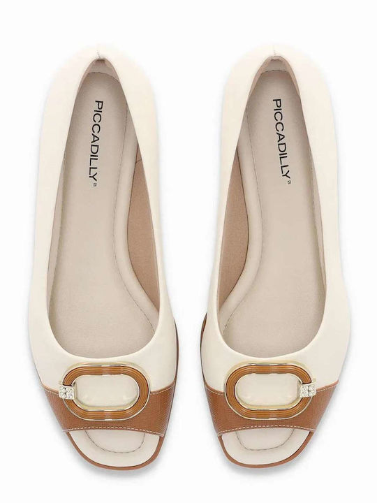 Women's Ballerina Shoes in Beige Color