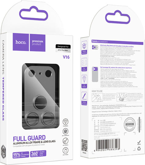 Hoco Camera Protection Tempered Glass Grey for Apple Iphone 17 Pro Max