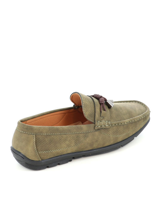 Leather Men's Casual Shoes Green 223/87046_Olive