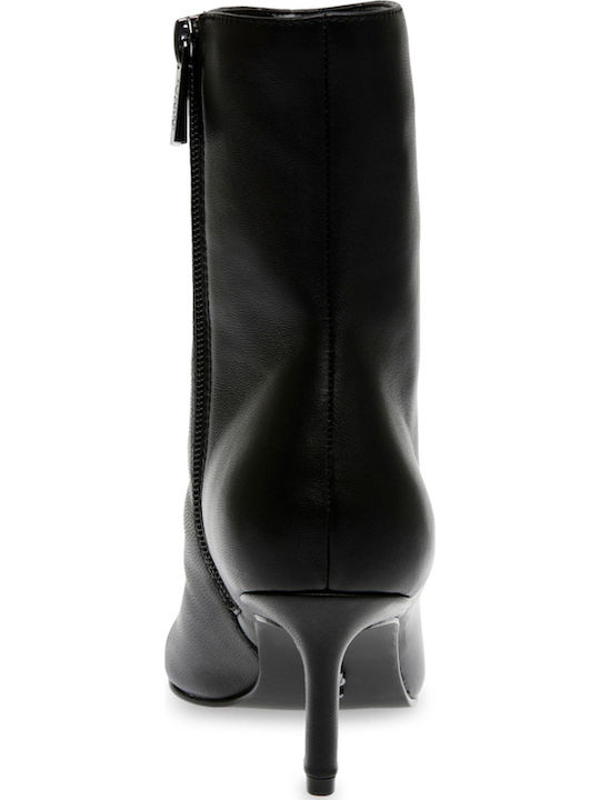 Leder Damen Stiefeletten Schwarz