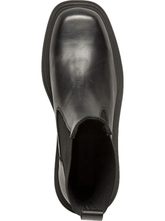 Leder Damen Stiefeletten Schwarz