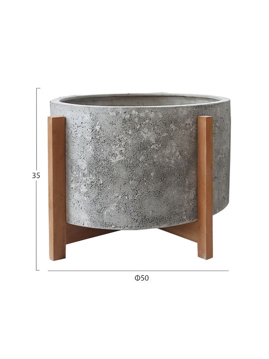 HomeMarkt Hoff Γλάστρα Τσιμεντένια Γκρι-teak HomeMarkt Hoff Γλάστρα Τσιμεντένια Γκρι-teak