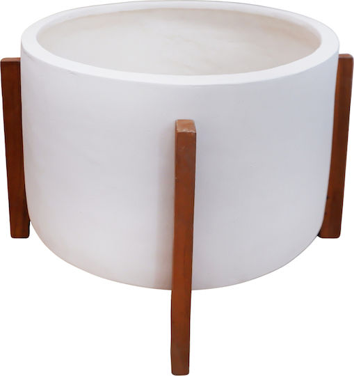 HomeMarkt Hoff Ghiveci de Flori din Beton Alb 50x50x35cm