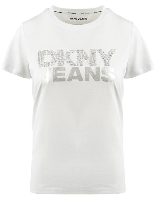 Γυναικείο T-shirt White, Silver