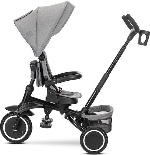 Lorelli Freccia Foldable Kids Tricycle with Parental Handle for 12 Months Gray