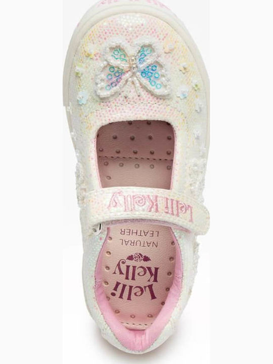 Kids Ballerinas with Hoop & Loop Closure White