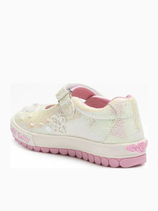 Kids Ballerinas with Hoop & Loop Closure White