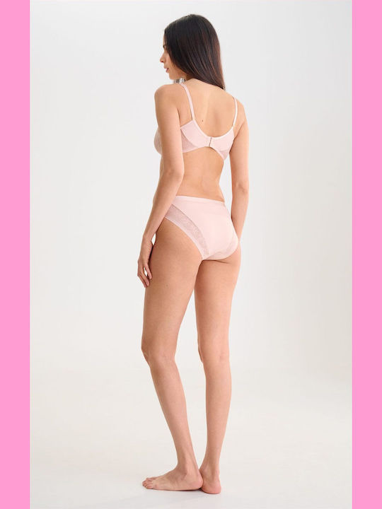 Pink Bra Without Padding With Underwire