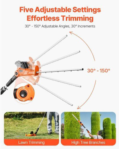 Vevor Hedge Trimmer Battery 20V Telescopic with Blade 50.8cm GZDDLLJ20V20NAT0FV2
