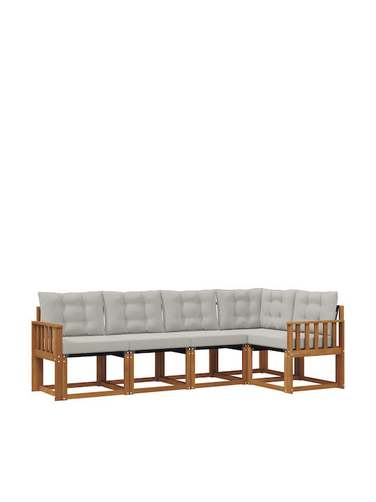 Ъглов Диван За Градина От Палети С Макси Подложки 247x128.5x73см