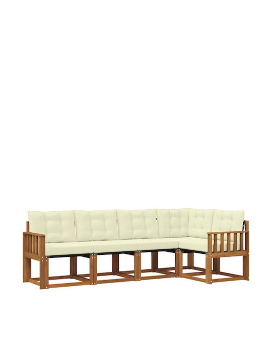 Corner Outdoor Sofa from Pallets with Cushions 247x128.5x73cm