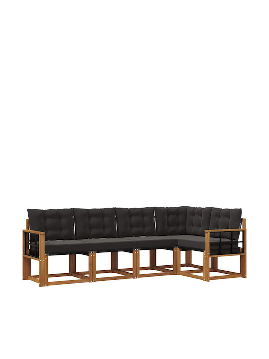 Ъглов Диван За Градина От Палети С Макси Подложки 247x128.5x73см