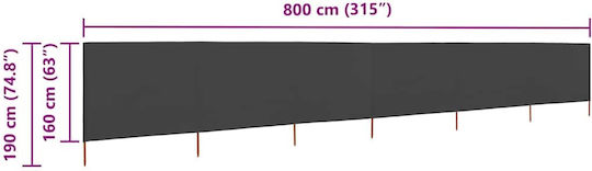 vidaXL Fabric Fence Panel in Gray Color 1.6x8.0m
