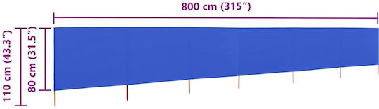 vidaXL Fabric Fence Panel in Blue Color 80cm x 8.0m