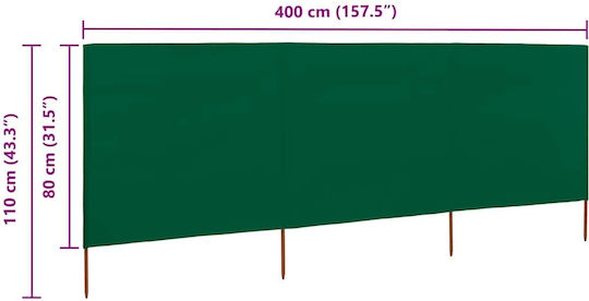 vidaXL in Grün Farbe 80cm x 4.0m