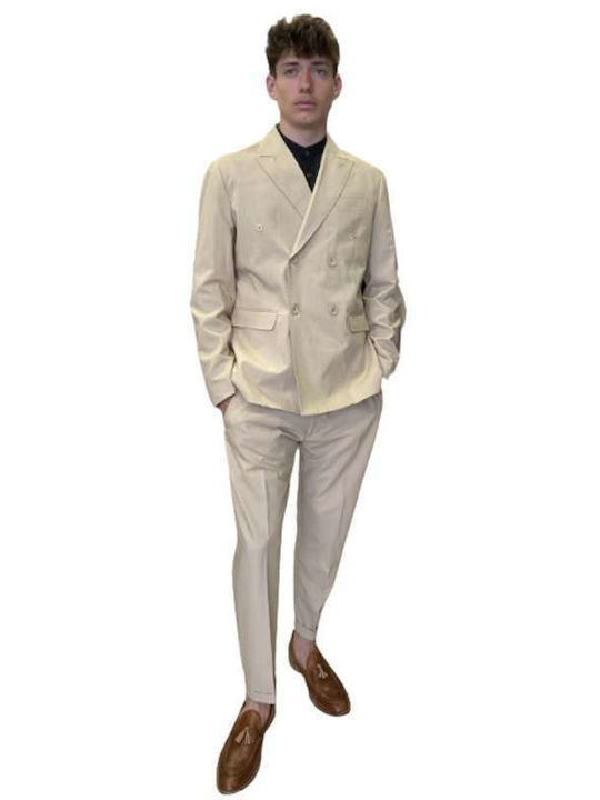 Herrenanzug mit Schlank Passform Taupe