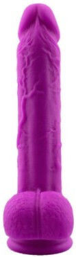 Dildo Realistic Cu Scrotum Și Ventuză Violet 15cm