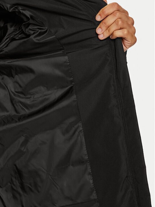 Langes Damen Puffer Jacke für Winter Schwarz