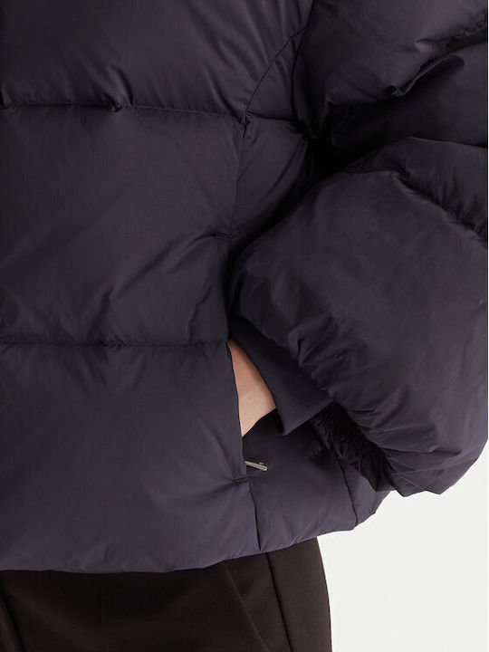 Langes Damenjacke für Winter Marineblau