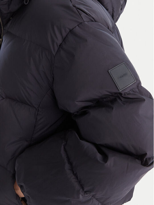 Langes Damenjacke für Winter Marineblau