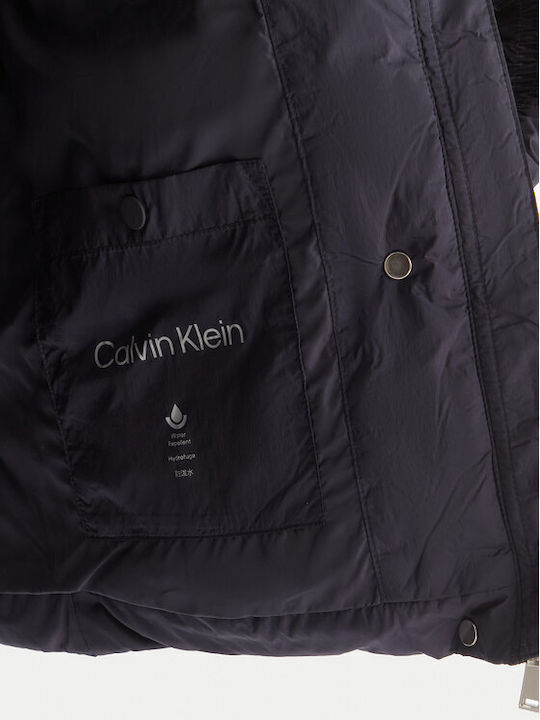 Langes Damenjacke für Winter Marineblau