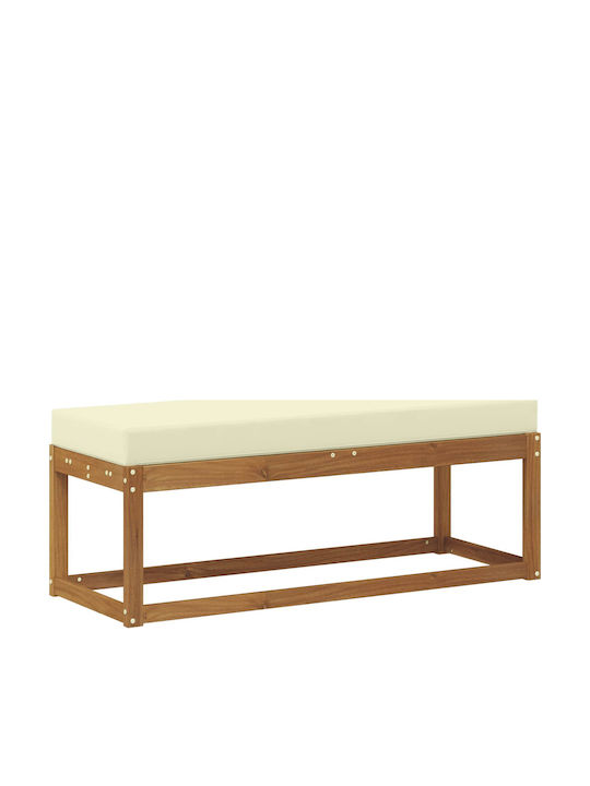 Outdoor Wooden Bench With Cushions 115x43x45cm