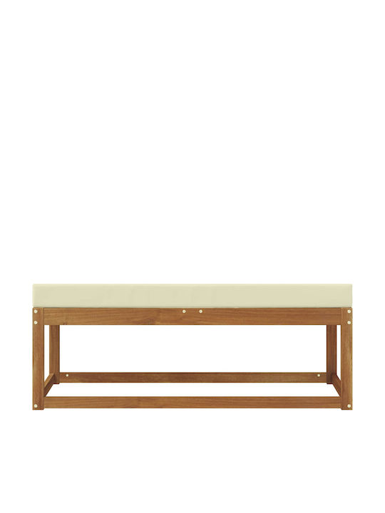 Outdoor Wooden Bench With Cushions 115x43x45cm