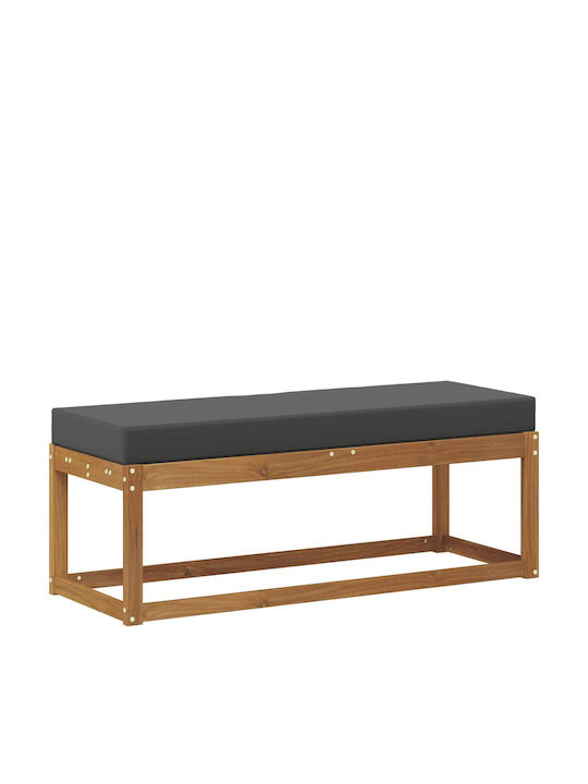 Outdoor Wooden Bench With Cushions 115x43x45cm
